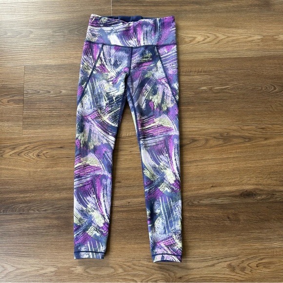 Athleta Girl x Simone Biles High Rise Reversible Leggings Large* Blue/Purple - Picture 1 of 9